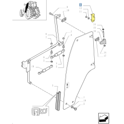 Zawias górny szyby drzwi CNH